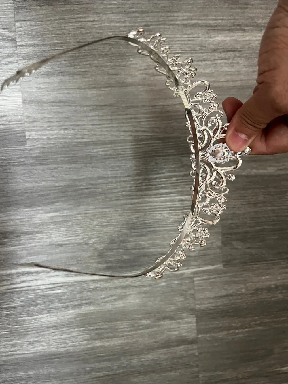 Crystal Silver Bridal Tiara Headpiece - Elegant Sparkling Accent